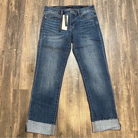 NWT Banana Republic Denim Girlfriend Mid Rise Jean Rolled Hem Size 28 - Picture 6 of 13